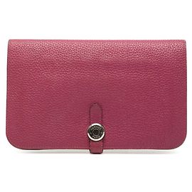 Carteira Longa Dogon GM Hermès em Roxo e Tosca Outro Roxo