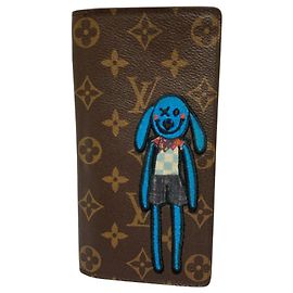 Cartera Larga Brazza Louis Vuitton Castaño Azul Naranja