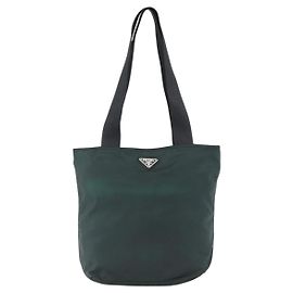 Prada Vintage Zip Tote Tessuto Petit Vert