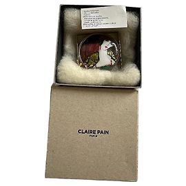 Autre Marque Broche de estilo Art Déco com retrato de mulher Preto Branco Vermelho Multicor Verde Gold hardware