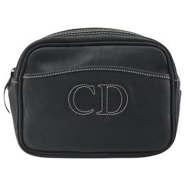 Christian Dior CD Shoulder bag Leather Navy blue