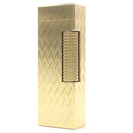 Alfred Dunhill Dunhill Herringbone Chevron Stripe Lighter Golden