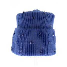 Goldbergh Gorro azul com strass e lã Azul