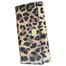 Dolce & Gabbana Cartera de mujer con estampado de leopardo Castaño Negro Estampado de leopardo