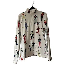 Autre Marque Spyder White Ski Top with Skier Print Size S White