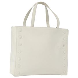 Céline Sac à main CELINE en cuir blanc et or Auth mr2081 Blanc Doré