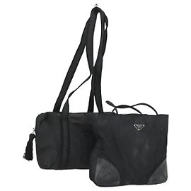 Bolsa PRADA Nylon 2 Set Preta Auth 155249 Preto