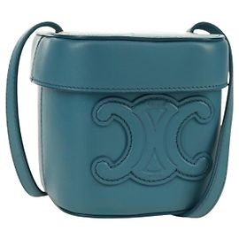 Céline Borsa a Spalla CELINE Triomphe in Pelle Blu Oro Auth 171873M Blu D'oro