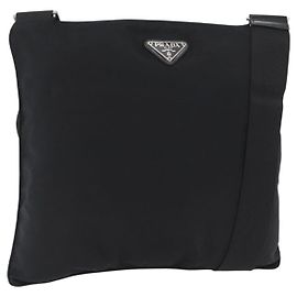 Borsa a Spalla PRADA Nylon Nero Argento Autentica 169612 Nero Argento