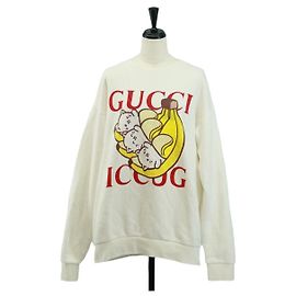 Moletom de algodão branco Colaboração Bananya GUCCI Auth 170953M Branco