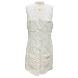 Robe Mini Sans Manches Brodée Layla Alexis White Blanc
