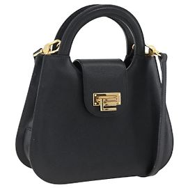 Bolsa ETRO de couro 2 em 1 preta e dourada Auth am10819V Preto Dourado