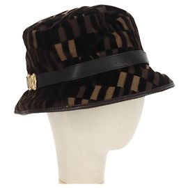Cappello bucket Miu Miu in velluto M Marrone Auth 158573M Marrone