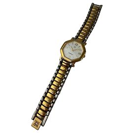 Orologio al quarzo vintage Givenchy bicolore placcato oro D'oro