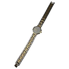 Montre à quartz plaquée or vintage Yves Saint Laurent Doré