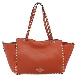 Valentino Garavani Rockstud Tote Soft Leather Medium Orange