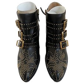 Botines Chloé Susanna de cuero negro Negro