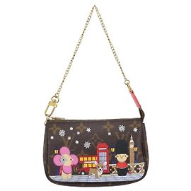 Pochette Accessoires Édition Limitée Vivienne Noël Monogramme Canvas Mini Louis Vuitton Marron