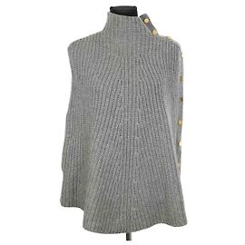 Eric Bompard Cape en cachemire grise Gris