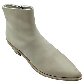 Marsèll Marsell Ivory Pointed Toe Leather Ankle Boots Beige