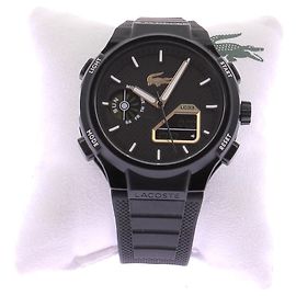 Lacoste Relógio preto em aço e silicone preto Preto