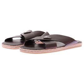 Prada Sandálias marrons de couro Marrom
