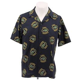 Lacoste Camicia blu marina con monogrammi Blu navy