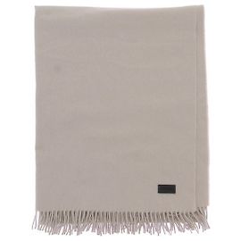 Saint Laurent Cachecol taupe de lã Bege
