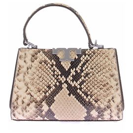 Tory Burch Bolsa "Eleanor" efeito pele de serpente Bege