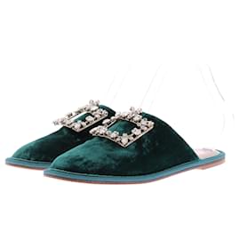 Roger Vivier Grüne Samtmules Grün