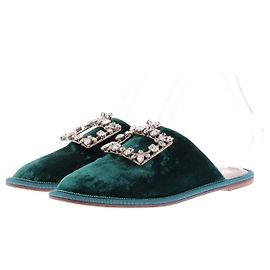 Roger Vivier Mule verdi in velluto Verde