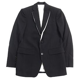 Burberry London Wool Tailored Jacket Black White
