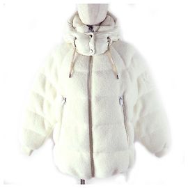 Autre Marque Mackage Edana Nylon Polyester Down Jacket Beige Cream