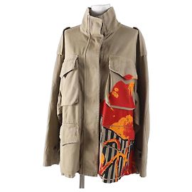 Christian Dior BEE embroidery cotton Polyurethane military jacket Red Beige Orange