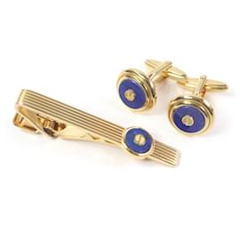 Alfred Dunhill Dunhill Lapis Lazuli 2way Cufflinks Tie Pin Blue Golden