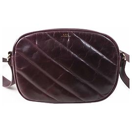Apc Bolsa de Ombro em Couro Matelassado A.P.C. Marrom Bordeaux