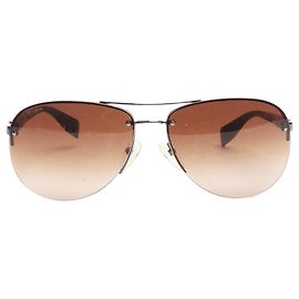 Prada Gafas de sol aviador marrón oscuro Castaño