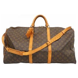 Sac Boston Louis Vuitton Monogram Keepall Bandoulière 60 Marron
