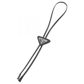 Corbata de cuero Saffiano Prada Negro