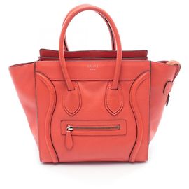 Céline Sac à main Celine Luggage Micro Shopper Rouge