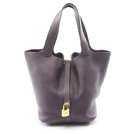 Hermès Picotin Lock MM Handbag Dark red Purple