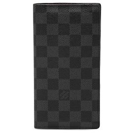 Cartera Larga Brazza Damier Graphite Negra Louis Vuitton Negro