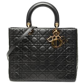 Dior Schwarz Große Lammleder Cannage Lady Dior Schwarz