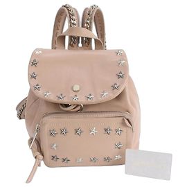 Jimmy Choo SUKI Star Stud Leather Backpack Brown Pink