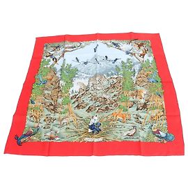 Lenço de seda Sichuan Carre 90 da Hermès Vermelho