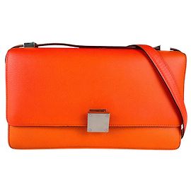 Céline Bolsa de ombro de couro clássica Celine Laranja