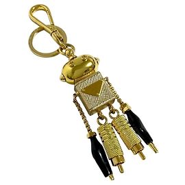 Chaveiro Robot Prada em metal e couro Saffiano Outro