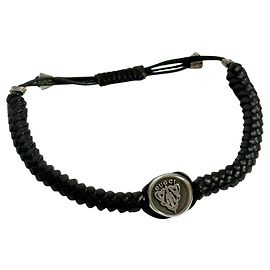 Bracciale in pelle argentata da uomo Gucci Altro