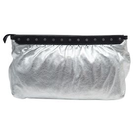NUOVA POCHETTE ISABEL MARANT LUZEL IN PELLE ARGENTATA CON STUDS Argento