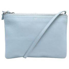 Céline BORSA A MANO CELINE TRIO PM IN PELLE BLU CIELO CON TRACOLLA Blu